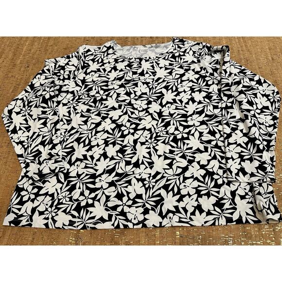 Lands' End Women's SunShade UPF 50 Long SleeveRelaxed Rash Guard Print 3XL - Picture 3 of 9